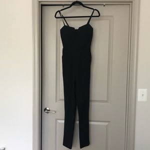 Black tapered leg jumpsuit